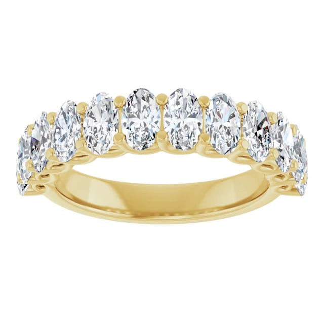 Juliette 5x3mm Oval Gemstones 1/2 Eternity Wedding & Anniversary Band
