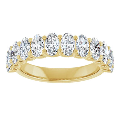 Juliette 5x3mm Oval Gemstones 1/2 Eternity Wedding & Anniversary Band