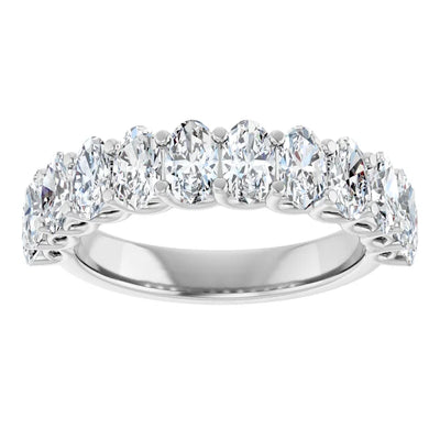 Juliette 5x3mm Oval Gemstones 1/2 Eternity Wedding & Anniversary Band