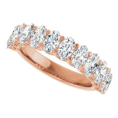 Juliette 5x3mm Oval Gemstones 1/2 Eternity Wedding & Anniversary Band