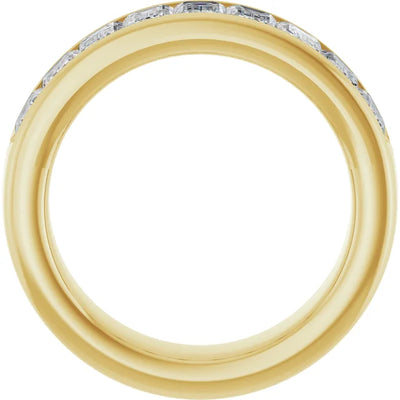 Emerald 9 Stone Half Eternity Bold Band