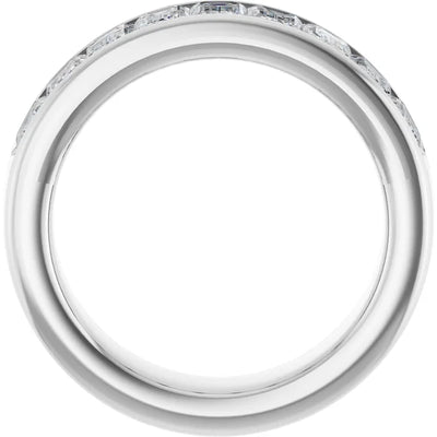 Emerald 9 Stone Half Eternity Bold Band