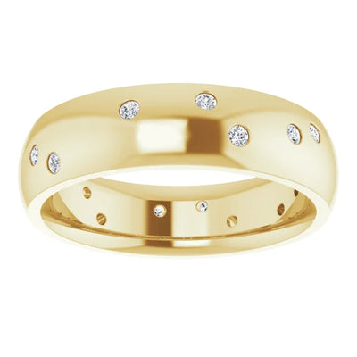 Round Gypsy Set Accented Full Eternity Bold Band