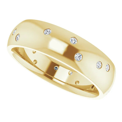 Round Gypsy Set Accented Full Eternity Bold Band