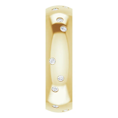 Round Gypsy Set Accented Full Eternity Bold Band