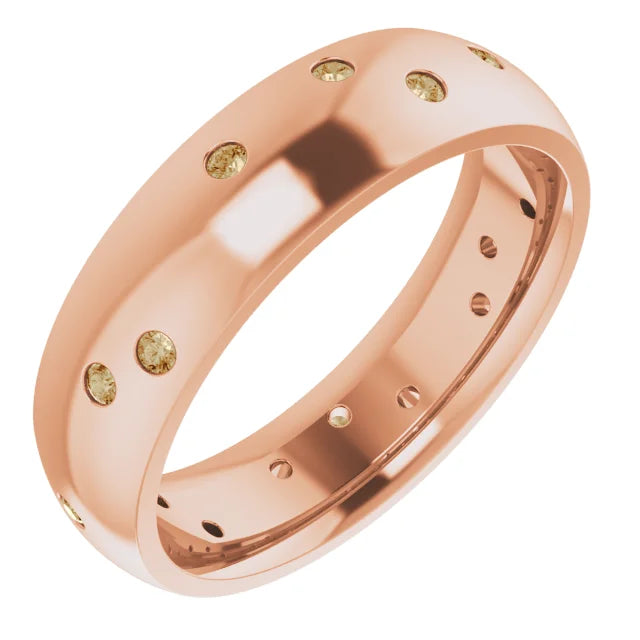 Round Gypsy Set Accented Full Eternity Bold Band