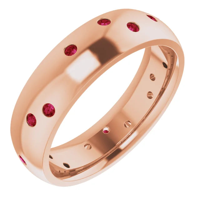 Round Gypsy Set Accented Full Eternity Bold Band