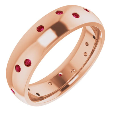 Round Gypsy Set Accented Full Eternity Bold Band