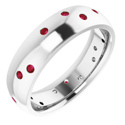 Round Gypsy Set Accented Full Eternity Bold Band
