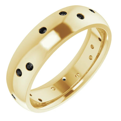 Round Gypsy Set Accented Full Eternity Bold Band