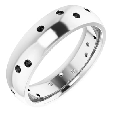 Round Gypsy Set Accented Full Eternity Bold Band