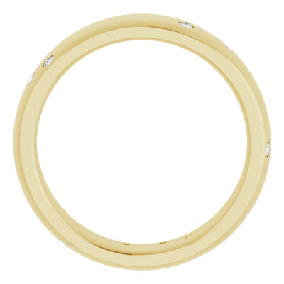 Round Gypsy Set Accented Full Eternity Bold Band