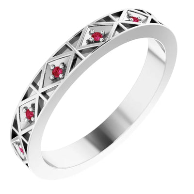 Prestine Gemstones Full Eternity Modern Art Deco 0.05 CTW Band