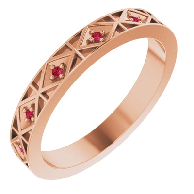 Prestine Gemstones Full Eternity Modern Art Deco 0.05 CTW Band