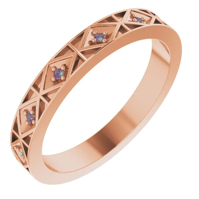 Prestine Gemstones Full Eternity Modern Art Deco 0.05 CTW Band