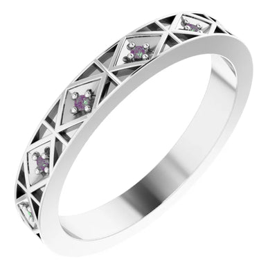 Prestine Gemstones Full Eternity Modern Art Deco 0.05 CTW Band
