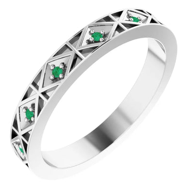 Prestine Gemstones Full Eternity Modern Art Deco 0.05 CTW Band