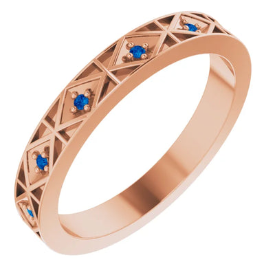 Prestine Gemstones Full Eternity Modern Art Deco 0.05 CTW Band