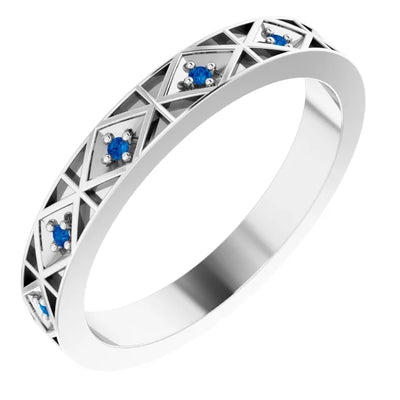 Prestine Gemstones Full Eternity Modern Art Deco 0.05 CTW Band