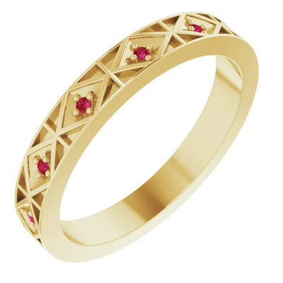 Prestine Gemstones Full Eternity Modern Art Deco 0.05 CTW Band