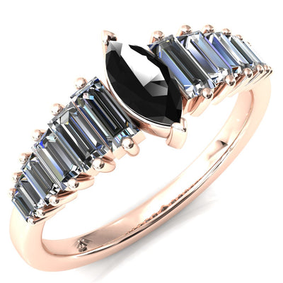 Austin Marquise Center with Baguette Diamonds Sparkling Ring