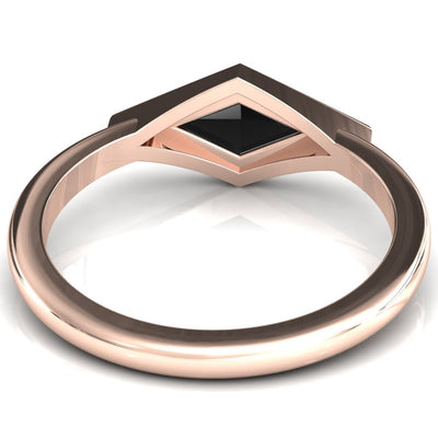 Londyn Lozenge Center Bezel Set Engagement Ring