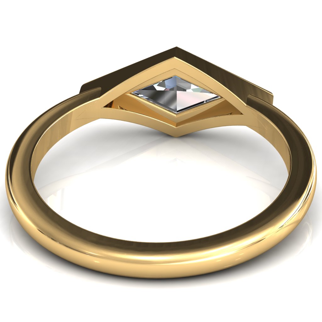 Londyn Lozenge Center Bezel Set Engagement Ring