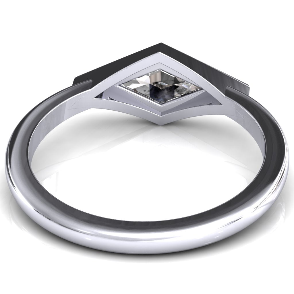 Londyn Lozenge Center Bezel Set Engagement Ring