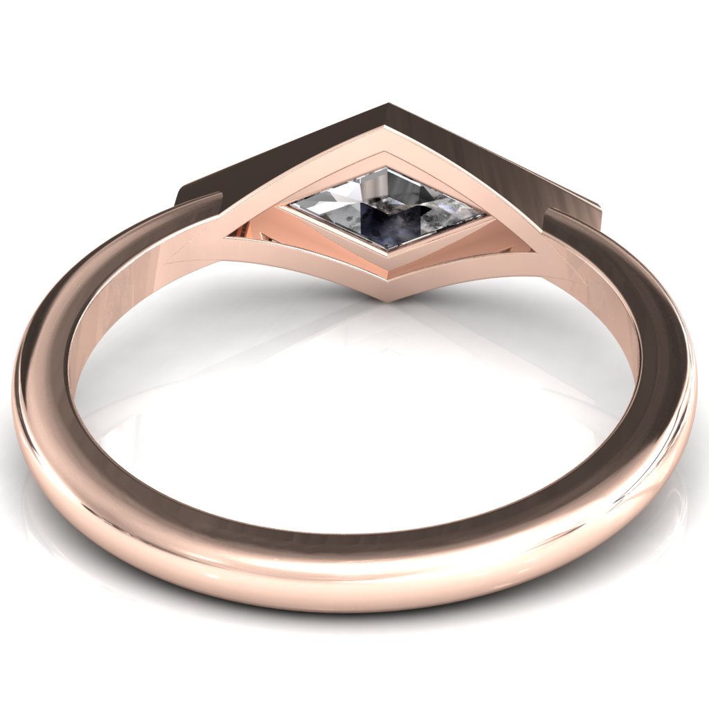 Londyn Lozenge Center Bezel Set Engagement Ring