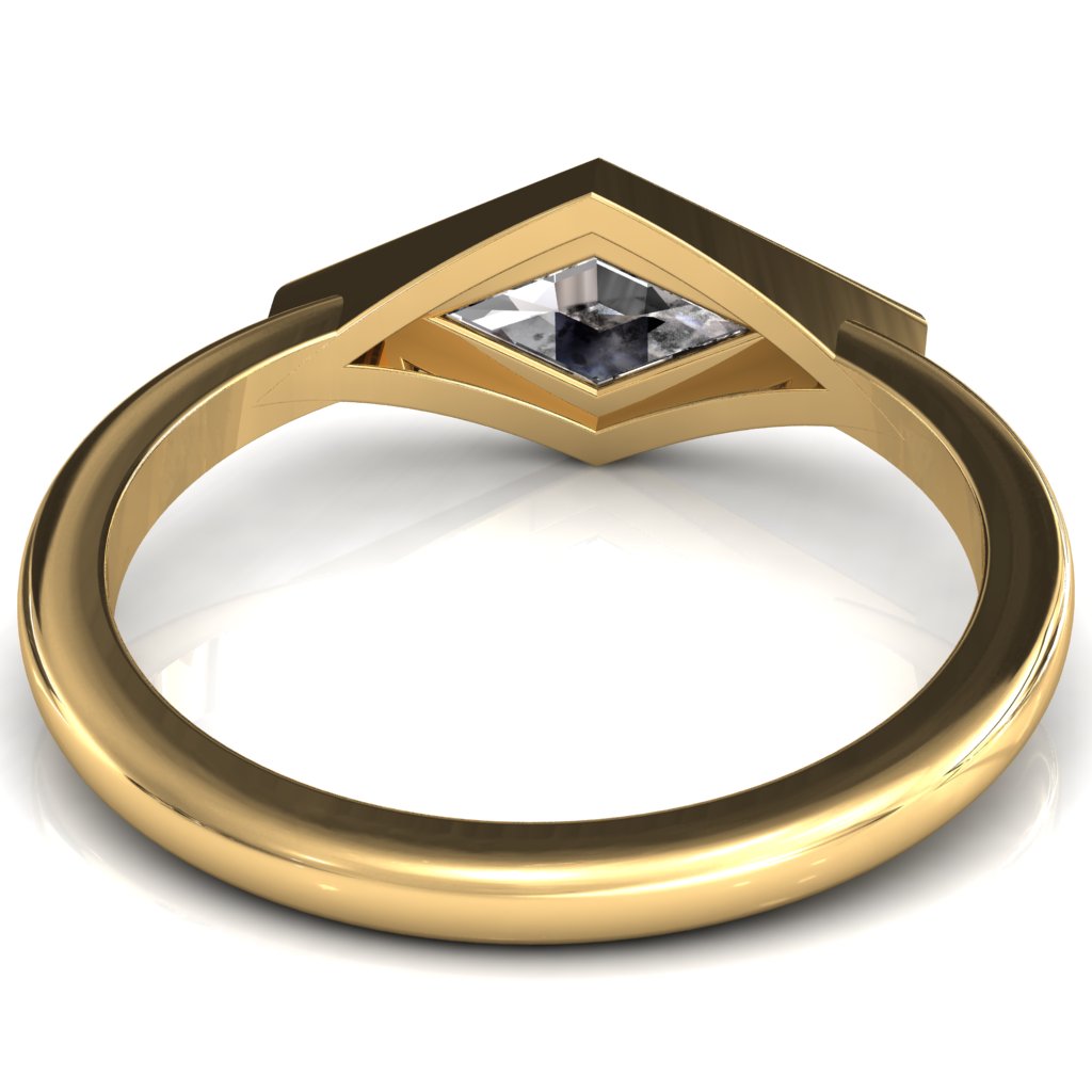 Londyn Lozenge Center Bezel Set Engagement Ring