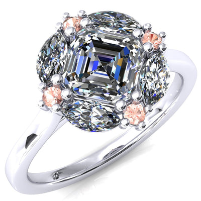 Jace Asscher Center Marquise & Round Floating Cluster Halo Royale Ring