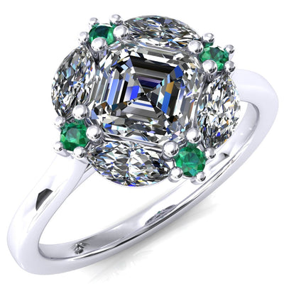 Jace Asscher Center Marquise & Round Floating Cluster Halo Royale Ring