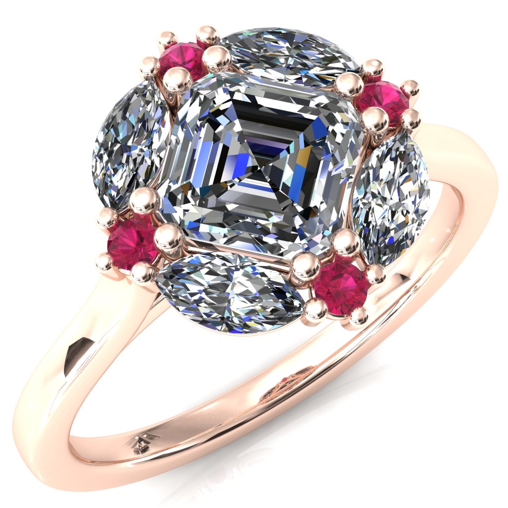 Jace Asscher Center Marquise & Round Floating Cluster Halo Royale Ring