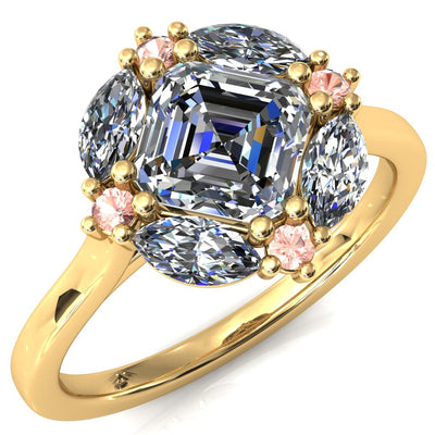 Jace Asscher Center Marquise & Round Floating Cluster Halo Royale Ring