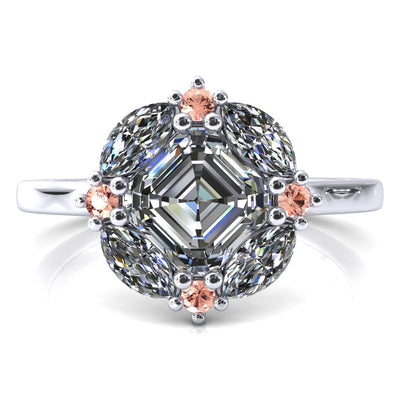 Jace Asscher Center Marquise & Round Floating Cluster Halo Royale Ring