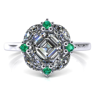 Jace Asscher Center Marquise & Round Floating Cluster Halo Royale Ring