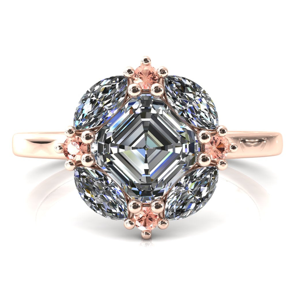 Jace Asscher Center Marquise & Round Floating Cluster Halo Royale Ring