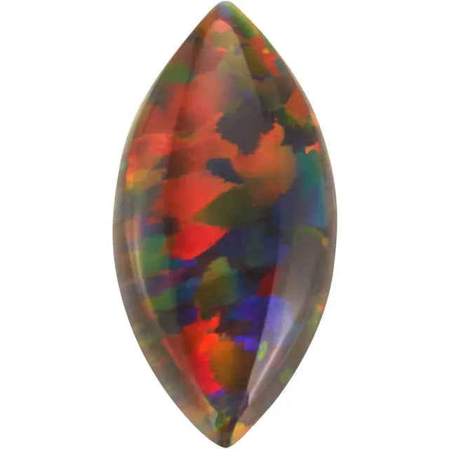 Marquise Cabochon FAB Lab-Grown Black Opal Gems