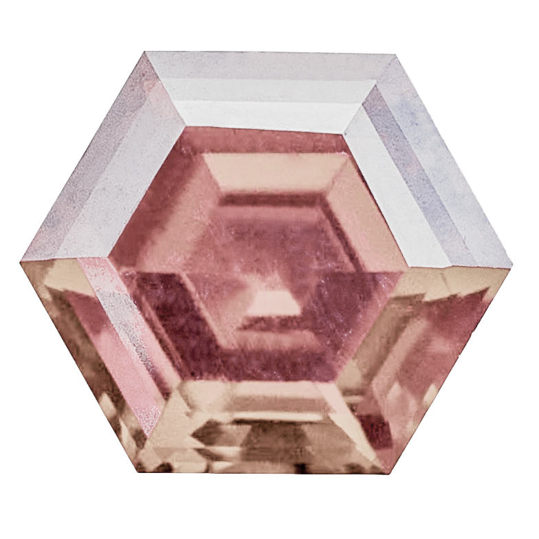 Hexagon FAB Lab-Grown Champagne Sapphire Gems