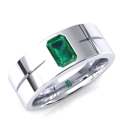 Emerald Cut Center Stone Bold & Thick Statement Ring