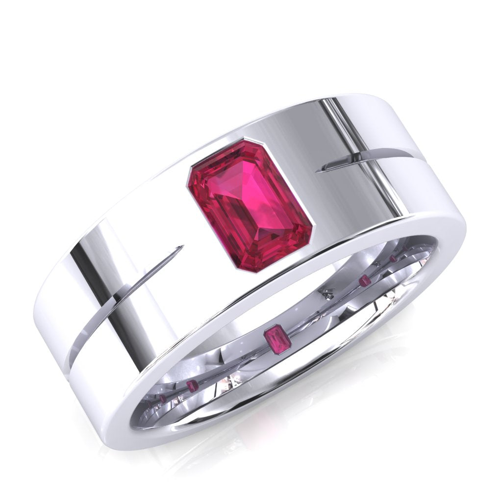 Emerald Cut Center Stone Bold & Thick Statement Ring