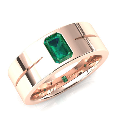 Emerald Cut Center Stone Bold & Thick Statement Ring