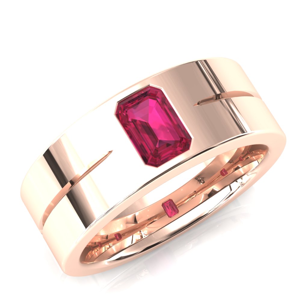 Emerald Cut Center Stone Bold & Thick Statement Ring