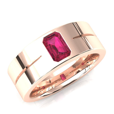 Emerald Cut Center Stone Bold & Thick Statement Ring