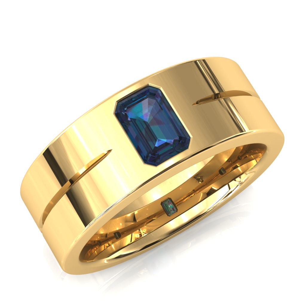 Emerald Cut Center Stone Bold & Thick Statement Ring