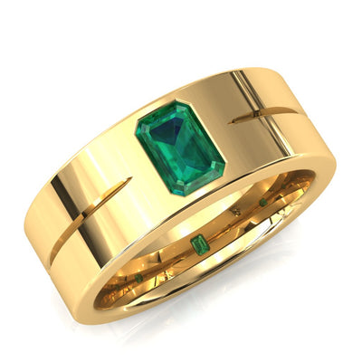 Emerald Cut Center Stone Bold & Thick Statement Ring
