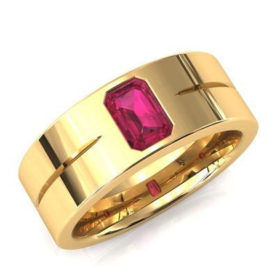 Emerald Cut Center Stone Bold & Thick Statement Ring