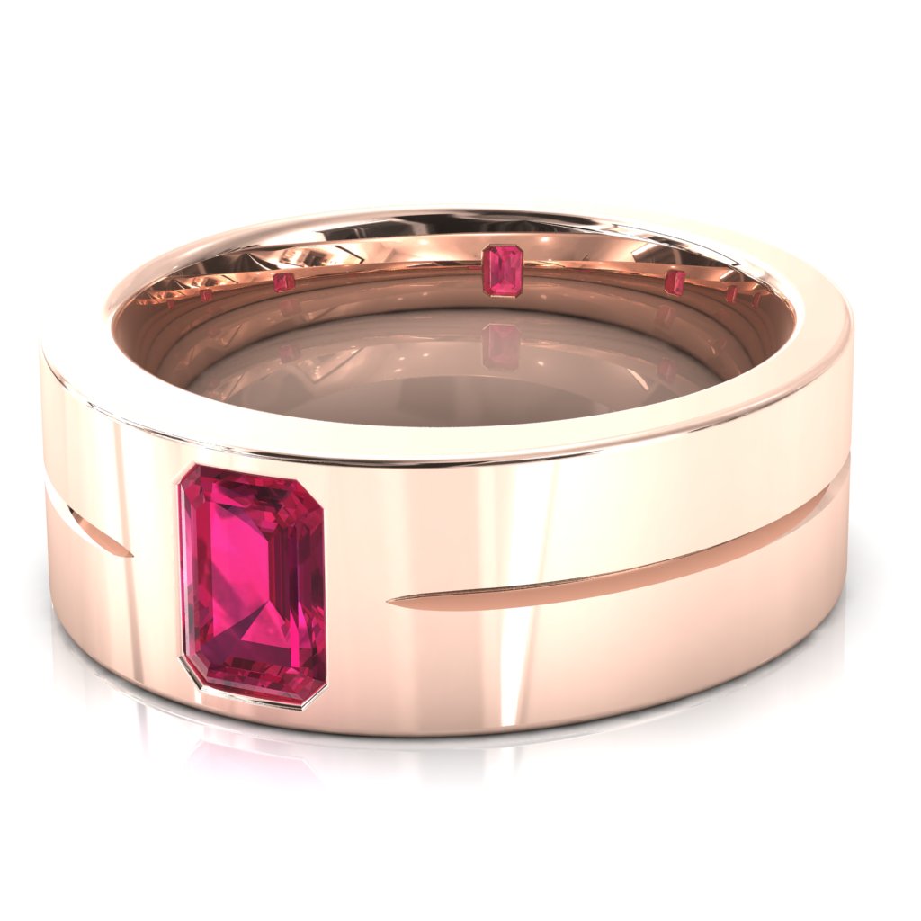Emerald Cut Center Stone Bold & Thick Statement Ring