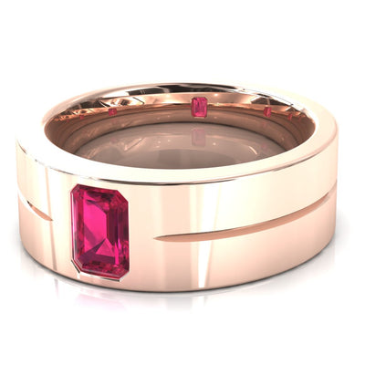 Emerald Cut Center Stone Bold & Thick Statement Ring