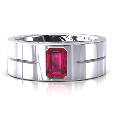 Emerald Cut Center Stone Bold & Thick Statement Ring